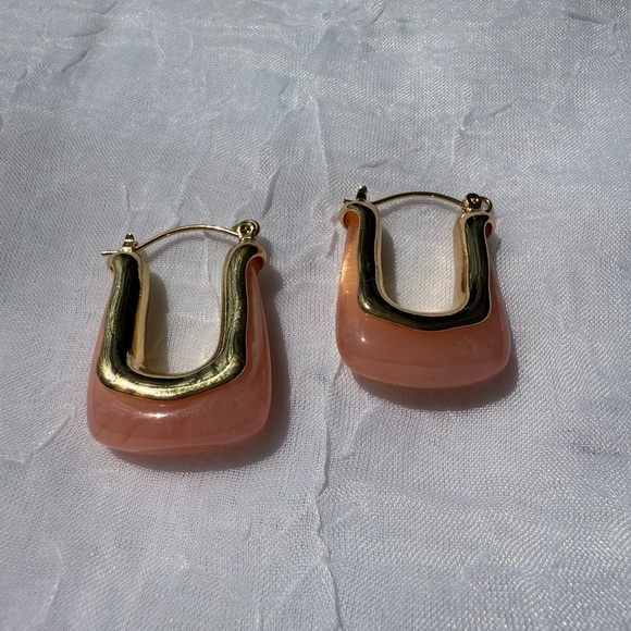 Glossy Pink Hoop Earrings – Everyday Luxury - Picture 4 of 4